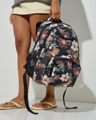 Roxy Shadow Shell Printed Backpack in Black