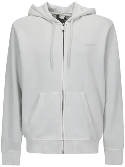 Carhartt WIP Duster Script zip-up cotton hoodie - White