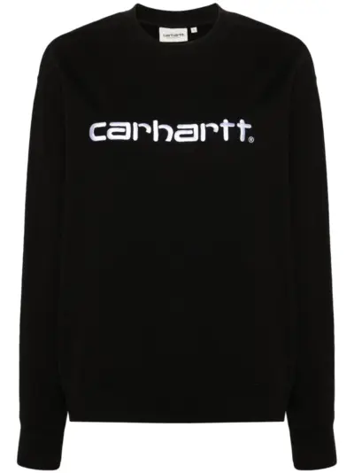 Carhartt WIP logo-embroidered cotton sweatshirt - Black