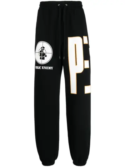 Neighborhood x Public Enemy logo-print track pants - Black