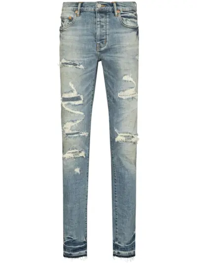 Purple Brand P001 Vintage distressed-finish skinny jeans - Blue