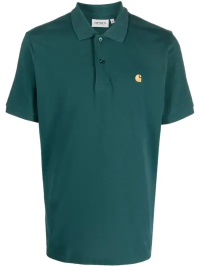 Carhartt WIP embroidered-logo polo shirt - Green