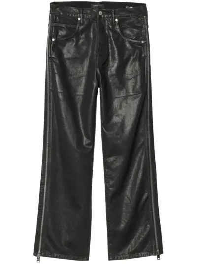 Purple Brand P018 Side-Zip Coated wide-leg jeans - Black