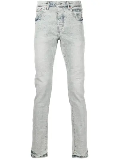 Purple Brand monogram-jacquard slim-fit jeans - Blue