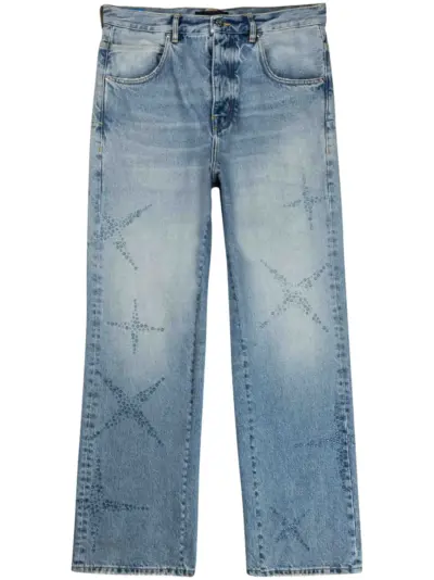 Purple Brand rhinestone-embellished straight-leg jeans - Blue