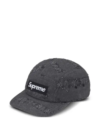 Supreme lasered denim cap - Black