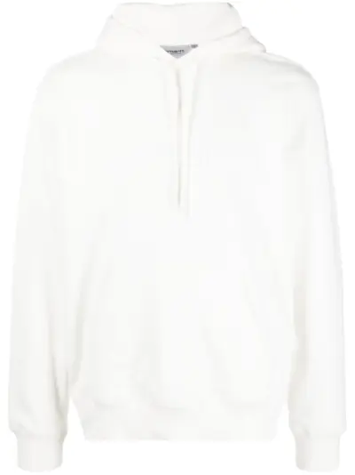 Carhartt WIP embroidered-logo cotton hoodie - White