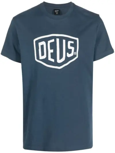 Deus Ex Machina logo-print cotton T-shirt - Blue
