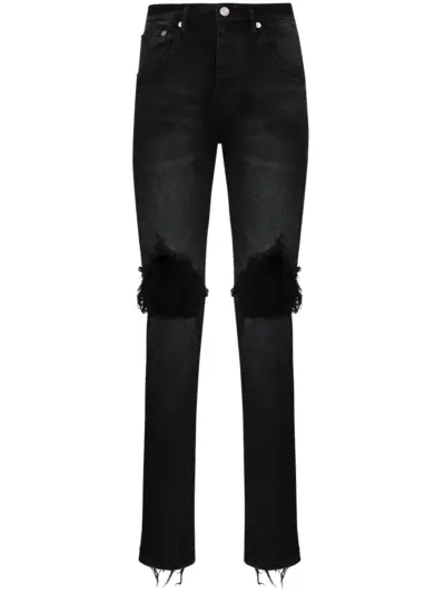 Purple Brand low-rise "Black Wash Blowout" slim jeans