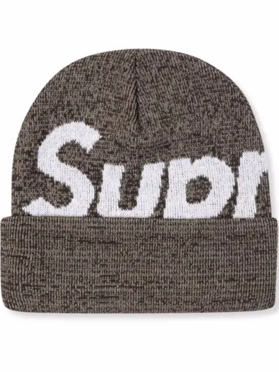 Supreme Big Logo beanie - Brown