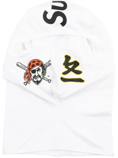Supreme x MLB Kanji Teams "Pittsburgh Pirates - White" lightweight balaclava