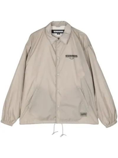 Neighborhood logo-print taffeta windbreaker - Neutrals
