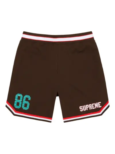 Supreme striped-trim shorts - Brown