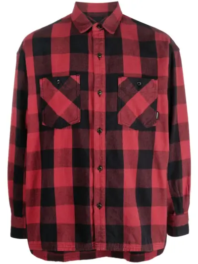 Neighborhood check-pattern cotton shirt - Red