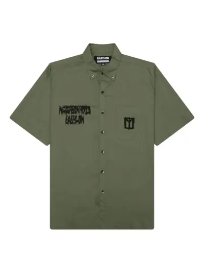 Neighborhood x Babylon BD graphic-print chest-pocket shirt - Green