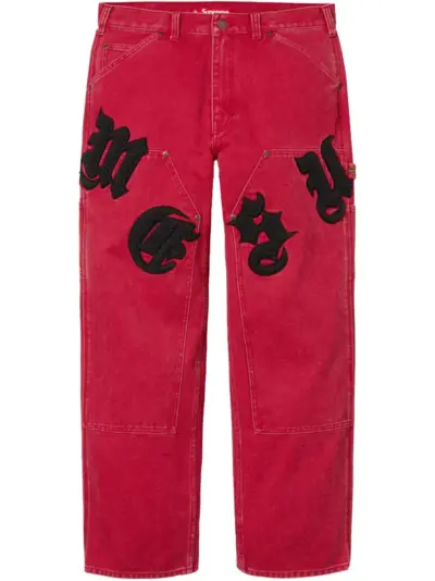 Supreme Old English Canvas Double Knee Painter "SS 25 - Red" trousers