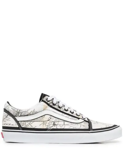 Vans Old Skool map-print sneakers - White