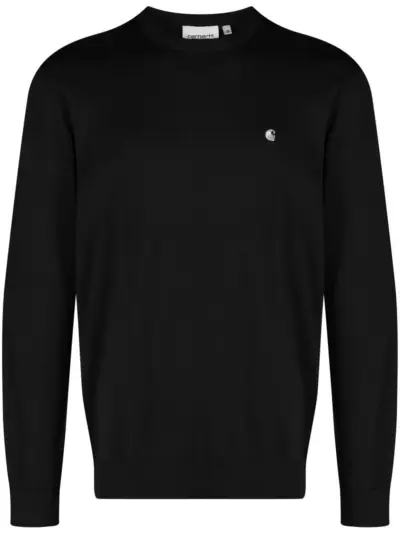 Carhartt WIP logo-embroidered crew neck jumper - Black