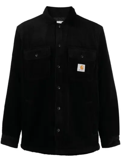 Carhartt WIP logo-patch cotton shirt jacket - Black