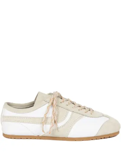 DRIES VAN NOTEN suede-panelled sneakers - White