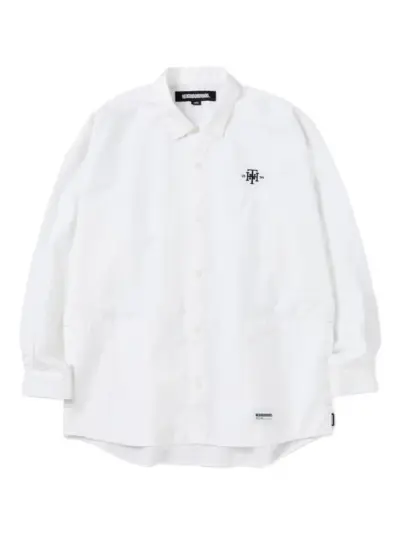 Neighborhood Trad logo-embroidered shirt - White