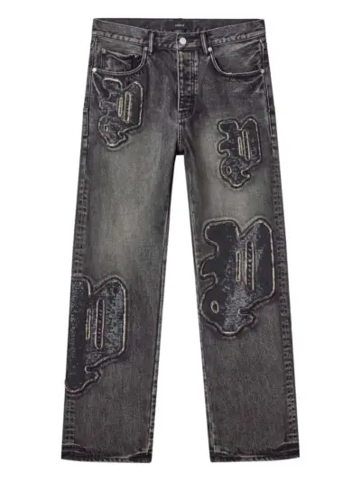 Purple Brand P011 sequin-embellished logo jeans - Black