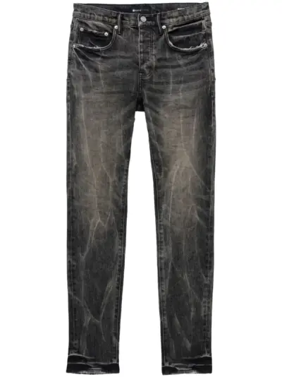 Purple Brand acid-wash low-rise skinny jeans - Black