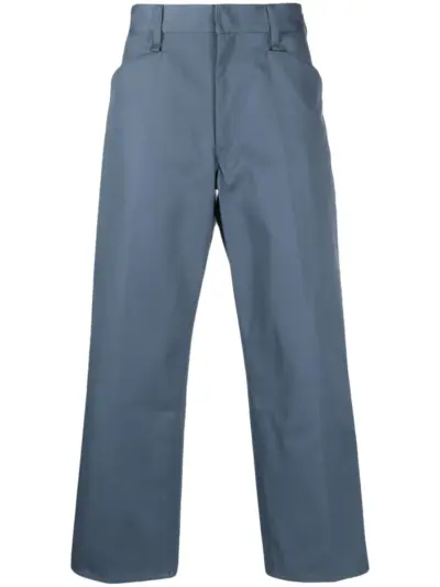Neighborhood logo-patch wide-leg trousers - Blue
