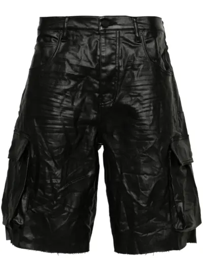 Purple Brand crinkled wide-leg shorts - Black
