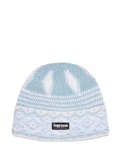 Supreme logo-patch beanies hat - Blue