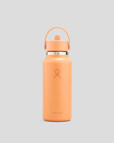 Hydro Flask 32Oz Wide Mouth Flex Straw Cap Bottle in Orange