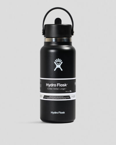 Hydro Flask 32Oz Wide Mouth With Flex Straw Cap in Black