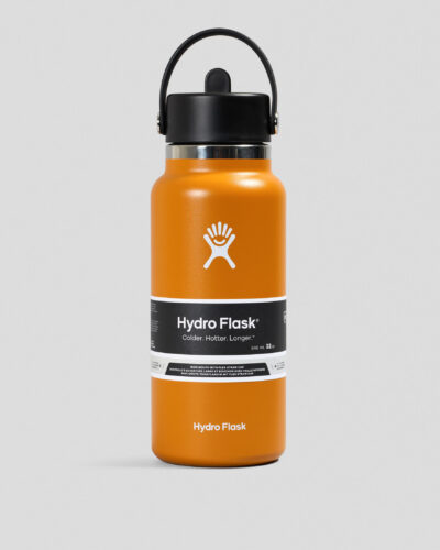 Hydro Flask 32Oz Wide Mouth With Flex Straw Cap in Grey