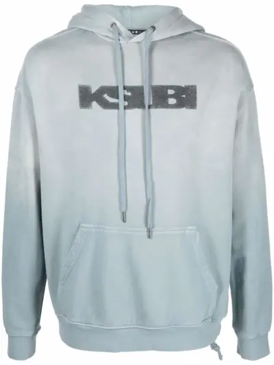 Ksubi logo-print cotton hoodie - Blue