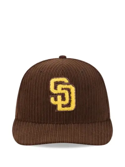 NEW ERA CAP corduroy appliqué hat - Brown