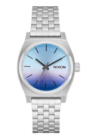 Nixon Medium Time Teller Watch in Silver/Dusk