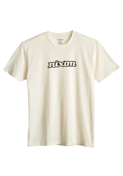 Nixon OG Script Eco-Repreve T-Shirt in Natural/Black, Medium