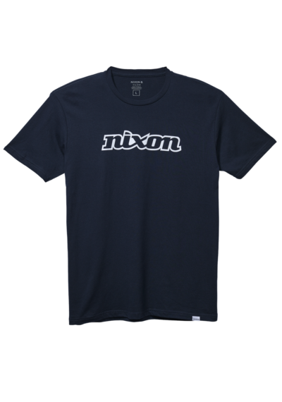 Nixon OG Script Eco-Repreve T-Shirt in Navy/White, Small