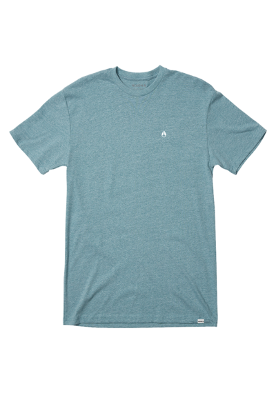 Nixon Sparrow Repreve T-Shirt in Heather Pacific, Small