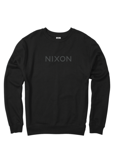 Nixon Wordmark Crew Cotton Sweatshirt S - Black