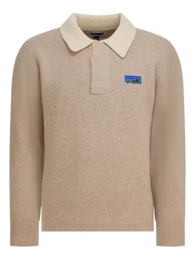 Patagonia recycled wool-blend polo sweater - Neutrals