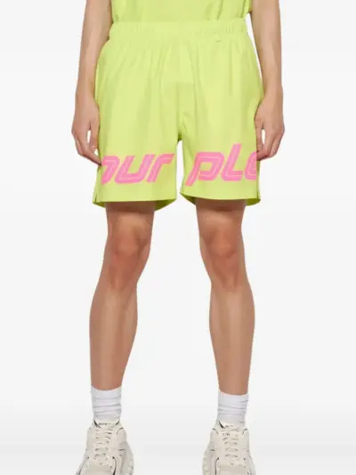 Purple Brand All Round logo-print swim shorts - Green