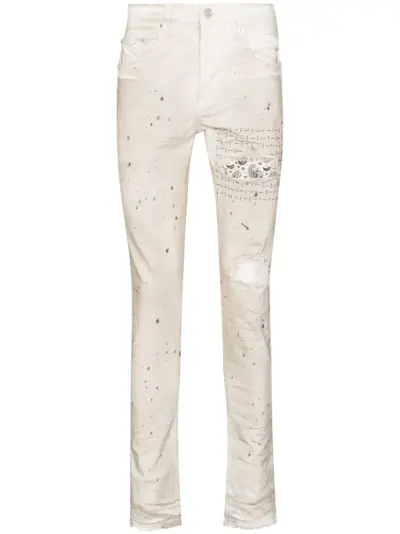 Purple Brand bandana patch skinny jeans - Neutrals