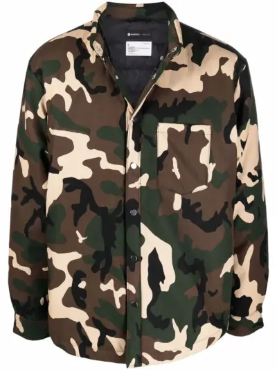 Purple Brand camouflage-print shirt jacket - Green