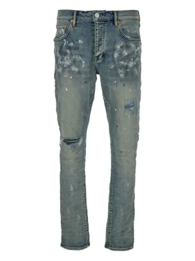 Purple Brand paint-print distressed jeans - Blue