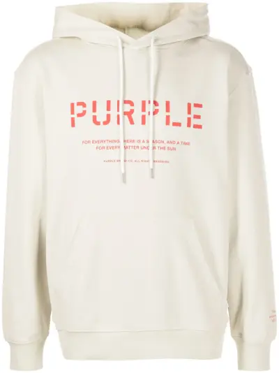 Purple Brand stencil logo-print hoodie - Neutrals