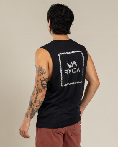 RVCA Men's Bonded Muscle Tank Top in Black Size 2XL