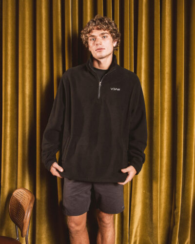 RVCA Men's Mini Flipped Polar Fleece in Black Size XL