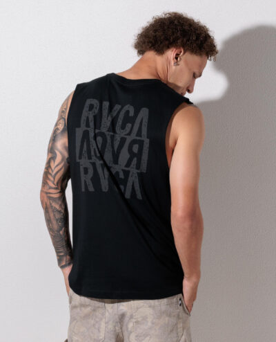 RVCA Men's Staxed Muscle Tank Top in Black Size Medium