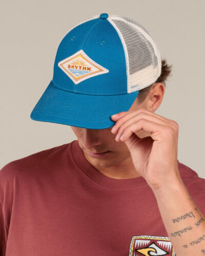 Rhythm Men's Frame Trucker Cap in Blue